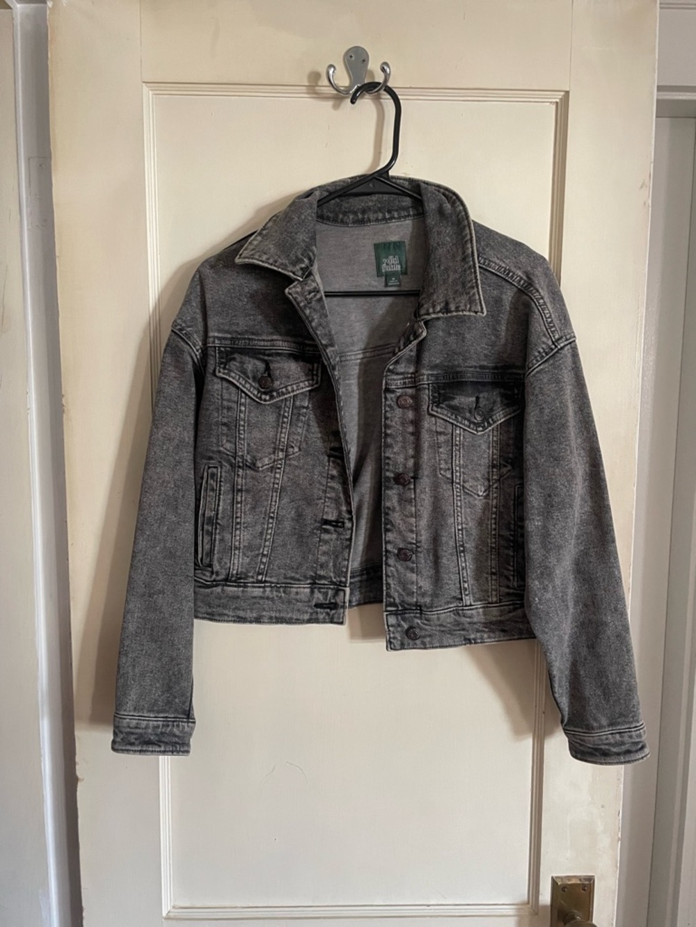wild fable Washed Black Grey Denim Jacket